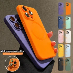 Shockproof Magnetic Case For iPhone 16 15 14Pro Max 13 12 11 Silicone Soft Cover - Picture 1 of 34