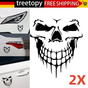 2X Aufkleber Totenkopf 53 cm x 59 cm Skull Dekor Auto Skelett Auto Sticker DE - Bild 1 von 22