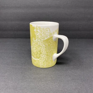 Starbucks 2005 Rare Coffee Mug Light Green Lace Swirl Flower Henna Design - Picture 1 of 4