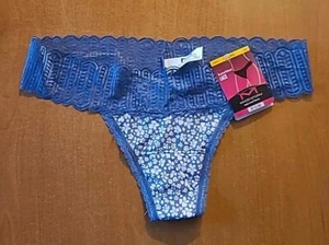 Maidenform Women's Thong Size X16 New Blue Lace - Picture 1 of 7
