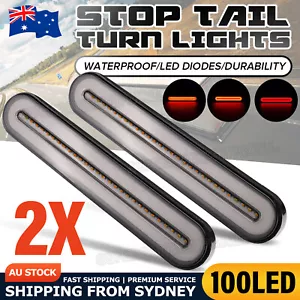Pair LED Halo Neon Tail Lights sequential Rear taillight Car Truck Trailer Ute - Picture 1 of 9