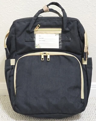 Mochila Bolsa de Pañales Multifunción Cuna Portátil para Viaje de Bebé - Negra Foto 1 de 4