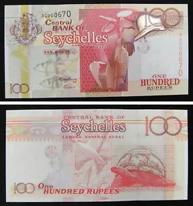 SEYCHELLES Paper Money 100 Rupees 2001 UNC - Picture 1 of 1