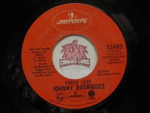 Johnny Rodriguez: Dance With Me / Faded Love, 45 RPM VG+ (1I) - Picture 1 of 2