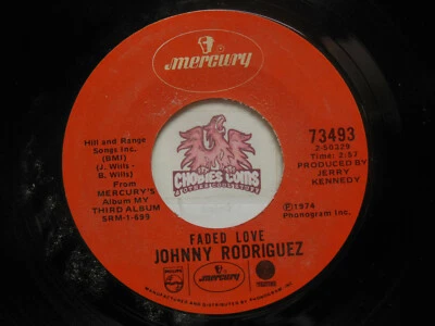 Johnny Rodriguez: Dance With Me / Faded Love, 45 RPM VG+ (1I)  - Image 1 of 2