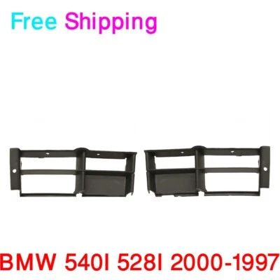Fits 1997-2000 BMW 528i 540I Bumper Grille Front Left & Right Primed Set of 2 - Image 1 of 4