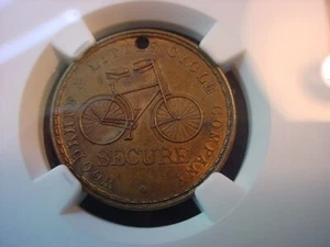 Woodruff & Little Cycle Company, Filadelfia, Pennsylvania. Token de anuncio de 1892 - Imagen 1 de 4