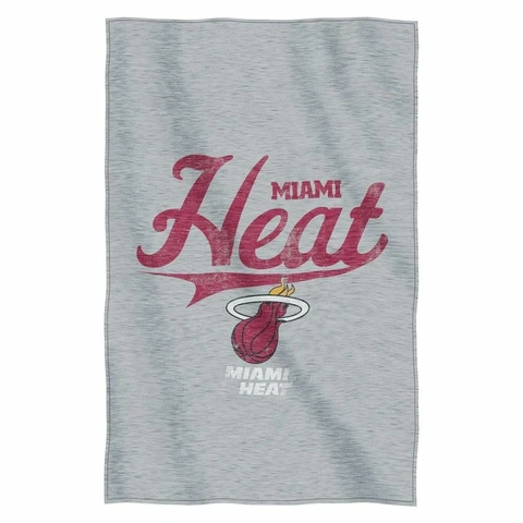 Miami Heat Blanket X- Large 54" X 94" NEW Gray Cover