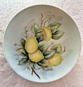VTG Hutschenreuther Lelb Bavia Germany 8" Cabinet Plate Lemons Flower Joyce King - Bild 1 von 9