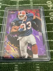 2024 TOPPS FINEST 61/99 BLUE REFRACTOR ANDRE REED 104 UNCOMMON BILLS - Picture 1 of 2