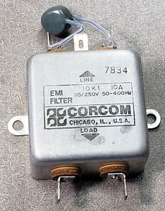 Corcom 10k1 EMI Filter 10 Amps 120/250 Volts 50-400Hz (USA). - Picture 1 of 6