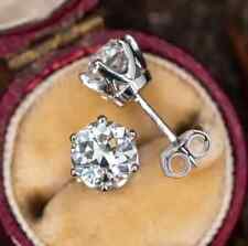 1Ct Round Cut Lab Created Moissanite Solitaire Stud Earrings White Gold Plated