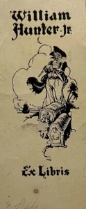 NICHOLAS F. SUHR AUSTRALIAN BOOKPLATE "FOR WILLIAM HUNTER JR" C 1930 - Picture 1 of 5
