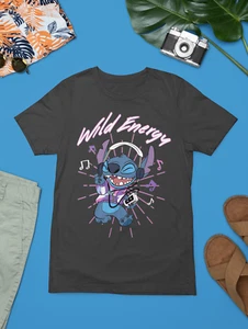 Disney Lilo And Stitch Wild Energy T-Shirt S M L XL XXL Men's Unisex Women's Top - Picture 1 of 10