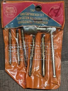 Vintage Santo Tungsten Tap & Wrench Tool Set 6 Piece W/ Case - Japan Model 1945 - Picture 1 of 5