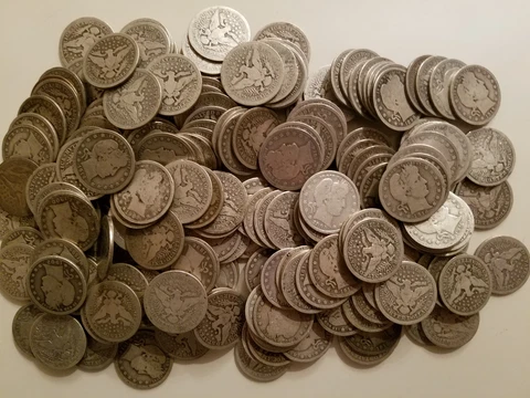 !$  .25 1892-1916 Barber Quarter AG or Better 90% Silver (V) Cover