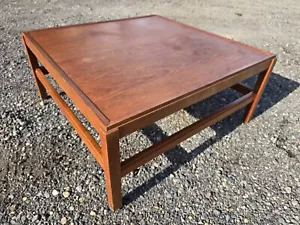 VINTAGE MID CENTURY RETRO SQUARE TEAK COFFEE TABLE 1970s - Picture 1 of 17