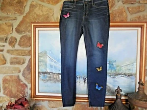 New Articles Of Society Women's Ankle Jeans Butterflies Stretch 32 NWT Soft 14 - Bild 1 von 9