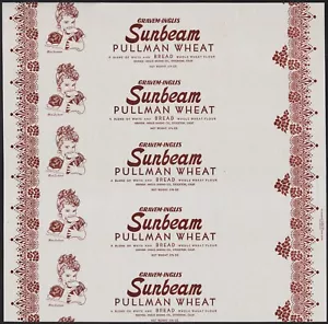 Vintage Brotverpackung GRAVEM-INGLIS SUNBEAM Pullman Weizen Stockton Kalifornien - Bild 1 von 2