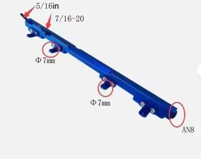 Blue Billet Aluminum Fuel Rail FIT Jeep Grand Cherokee95-04/ Wrangler 4.0L 97-01 Foto 1 de 4