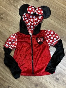 Disney Minnie Mouse Zip Hoodie w ears Ears Medium 8/10 - Picture 1 of 7