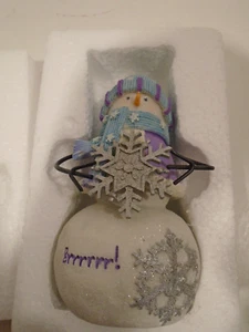 Lenox American by Design BRRRR! Snowman Handpainted Artist Resin Metal 5.9" - Picture 1 of 8