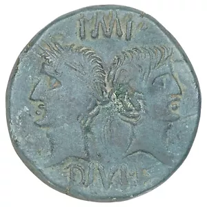 Monnaie romaine - AUGUSTE et AGRIPPA - Dupondius de Nîmes - cuivre - RIC.154 - Imagen 1 de 2