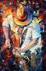 hand-painted paintings of musicians guitar saxophone they are not digital prints