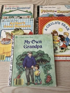 Lot 5 Vintage Little Golden Books Family Seasons Manners Humor 80s 90s Kids - Imagen 1 de 24