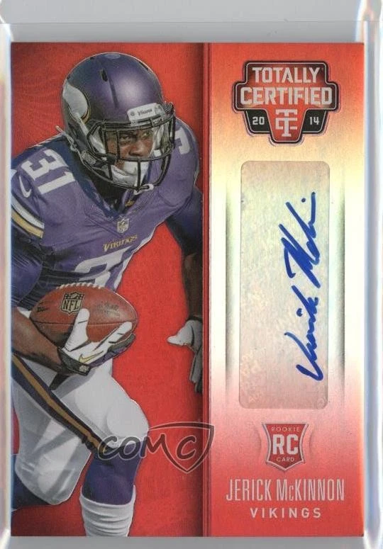 2014 Totally Certified Rookie Signatures Mirror Red /25 Jerick McKinnon Auto RC - Image 1 of 2