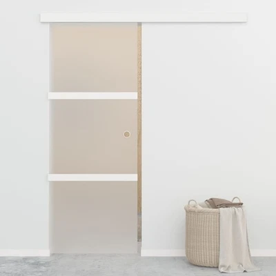 Porta Scorrevole in Vetro ESG e Alluminio 90x212 cm Argento vidaXL - Immagine 1 di 3