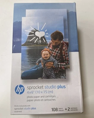 HP - Sprocket Studio Plus Semi-Gloss Photo Paper 4x6 with 108 Sheets and 2 Cart - Image 1 of 4