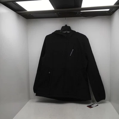 Chaqueta con Capucha Reebok Softshell Negra, 3 Bolsillos Frontales con Cremallera, Mujer L, Nueva con Etiquetas Foto 1 de 4