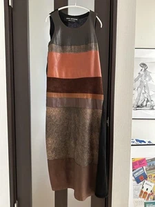 USED COMME DES GARCONS JUNYA WATANABE LEATHER DRESS GOOD M-D86B - Picture 1 of 3