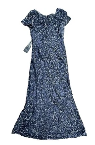 JS COLLECTIONS women's Lace short sleeve Gown dress size 2 Blue NEW NWT - Picture 1 of 22