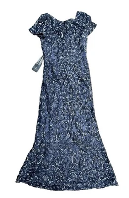 JS COLLECTIONS women's Lace short sleeve Gown dress size 2 Blue NEW NWT - Image 1 of 4