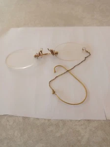Rare Antique Pince Nez Gold With Case - Picture 1 of 4