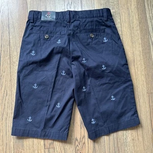 NEW Brooks Brothers Boy's Casual Shorts Navy Blue Nautical Logos Anchors SZ 12 - Picture 1 of 12