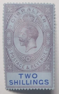 GIBRALTAR KGV 1912 2er lila & blau (SG82) - fein montiert postfrisch - 35€ - Bild 1 von 3