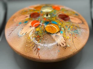 MCM 1958 California Cloisonné mit Deckel handbemalt Emaille Kupfer Servierschale - Bild 1 von 11