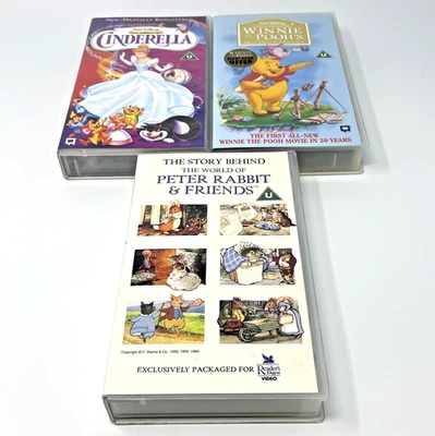 3 x New & Sealed VHS Tapes - Cinderella. Winnie the Pooh. Peter Rabbit & Friends - Image 1 of 4