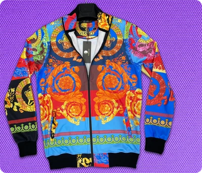 Camiseta Para Hombre Versace Multicolor Cremallera Manga Larga Regular Talla EE. UU. Foto 1 de 3