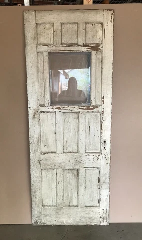 1 Antique Wood 32x84 Decorative Arts & Crafts Beveled Glass Door VTG 666-23B Cover