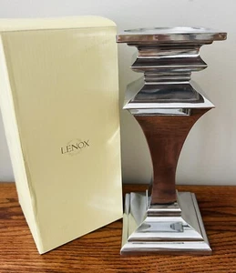 NIB Lenox Collectible 11.75” Pillar Column Stainless Steel Candlestick Metal - Picture 1 of 12