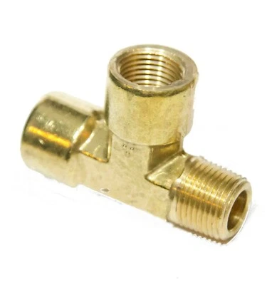 3/8 Npt Male Female Street Tee T Forged Brass Pipe Fitting Fuel Air Oil Gauge - Image 1 of 4