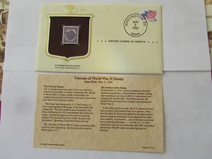WWII Stamp on Cover, Washington DC cancel 1992, historic facts on card - Picture 1 of 1