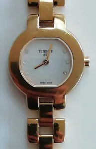 TISSOT - G330K - LADIES VINTAGE GOLD PLATED - QUARTZ WRIST WATCH DIMAOND ACCENT - Picture 1 of 12