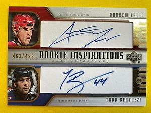 2005-06 UD Rookie Update #261 Andrew Ladd & Todd Bertuzzi Autograph RC #463/499