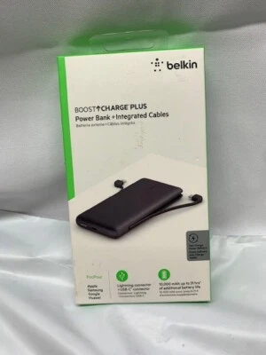 Belkin BOOST CHARGE PLUS USB-C Power Bank with Integrated Cabels BPB006BTBLK - Image 1 of 4