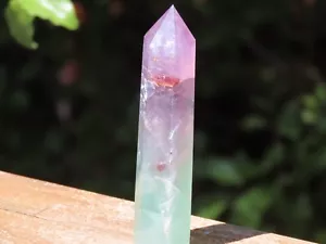 Polished Purple & Green Fluorite Crystal Generator 95 Grams 100mm Tall - Picture 1 of 12